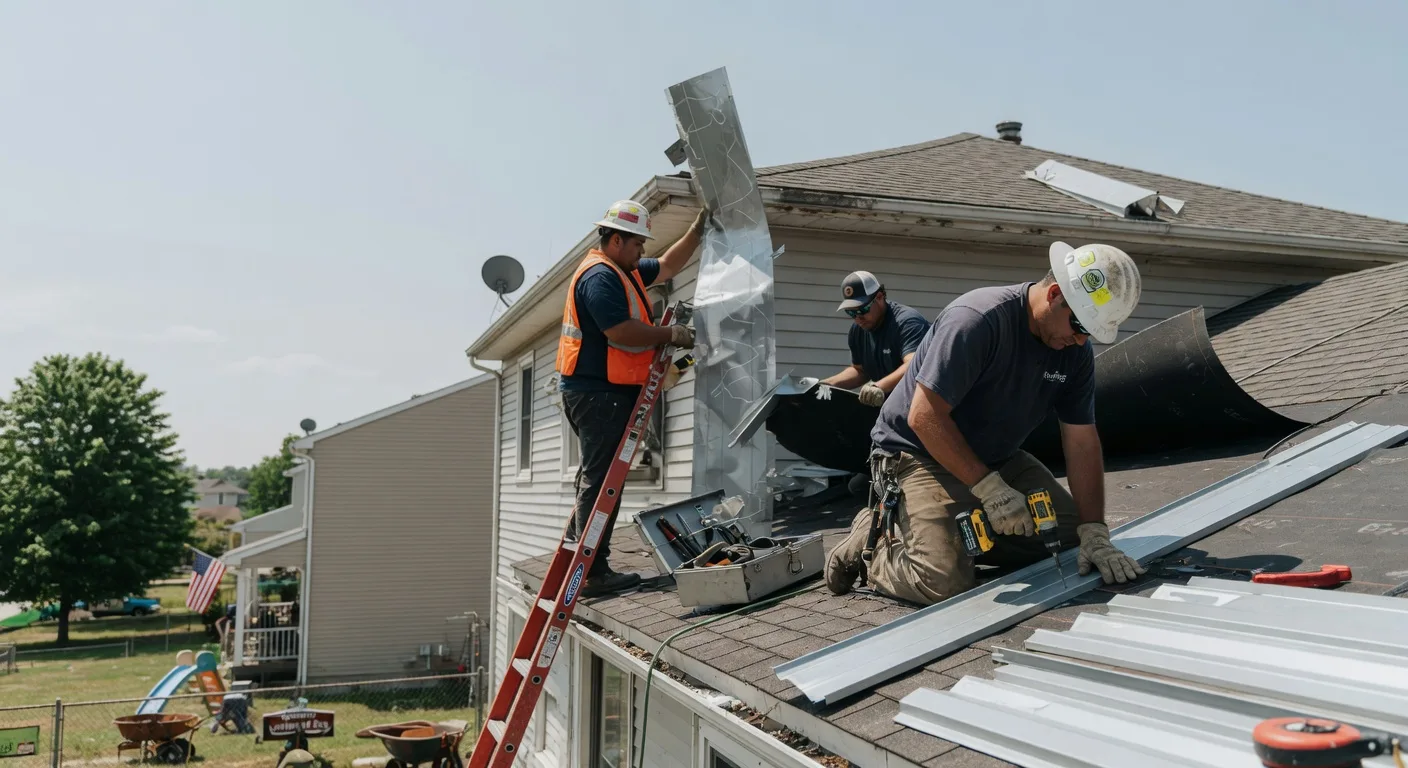Storm Damage Metal Roof Repair in Milledgeville, IL